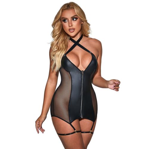 Kjole SUBBLIME 954444 sexy mesh lær