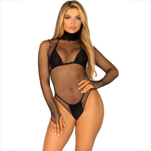Body Leg Avenue Teddy High Neck med høy hals og lange ermer