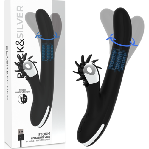 Vibrator BLACK&SILVER Bunny Storm Rotasjon