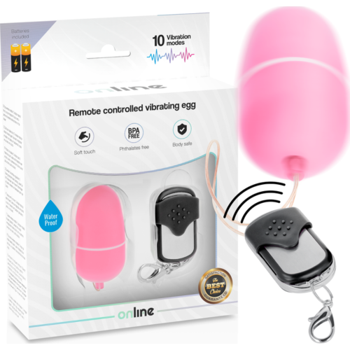 Vibrerende egg ONLINE med fjernkontroll og 10 moduser