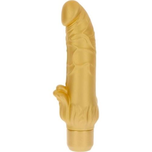 Realistisk Vibrator GET REAL Gold Dicker Stim med klitorisstimulator