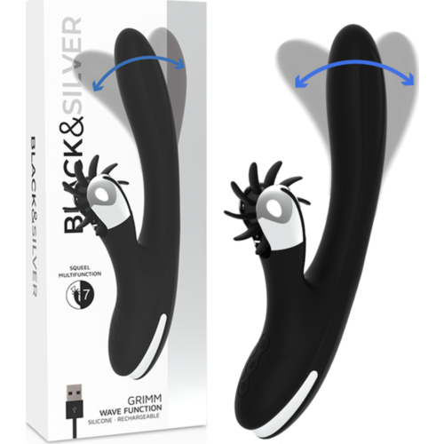Vibrator BLACK&SILVER Bunny Grimm Wave Function