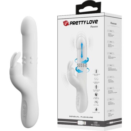 Rabbit vibrador Pretty Love Reese med sølvrotasjon