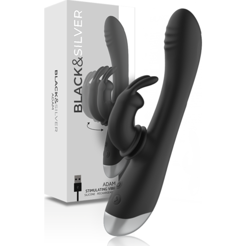 G Spot Vibrator BLACK&SILVER Adam med dobbel stimulering