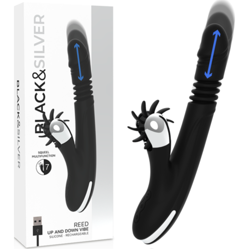 G Spot Vibrator BLACK&SILVER Bunny Reed Up & Down Vibe
