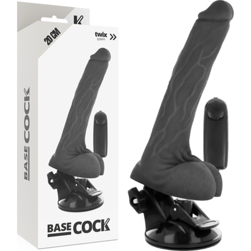 Vibrator BASECOCK Realistisk Svart med Fjernkontroll 20 cm