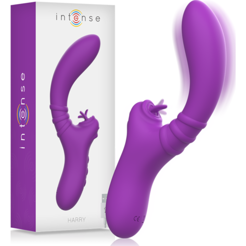 Rabbit vibratoren INTENSE HARRY med fleksibel tunge