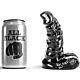 Dildo ALL BLACK 13 CM med ribbet skaft