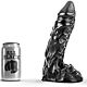 Dildo ALL BLACK 23 CM med naturlige årer