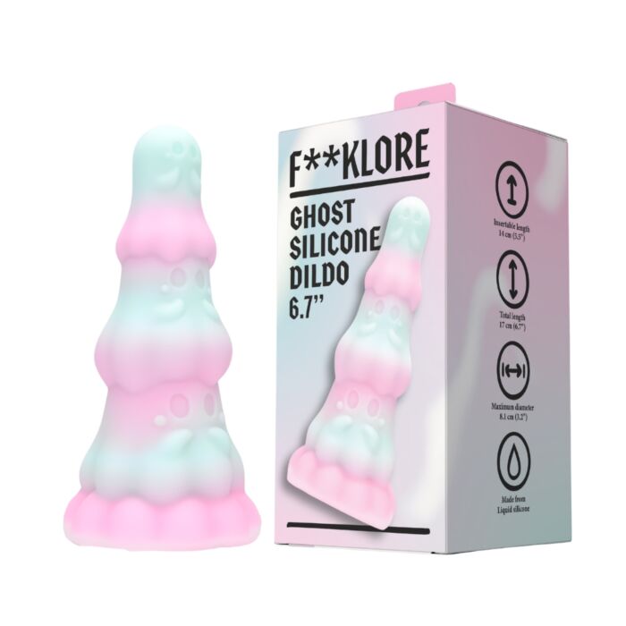Dildo F**kLore Ghost med sugekopp og spooky design Dildo F**kLore Ghost med sugekopp og spooky design