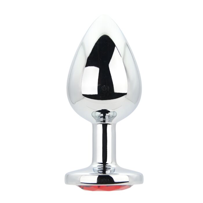Anal plugg Toosh Silver Metal Large Red Stone Anal plugg Toosh Silver Metal Large Red Stone