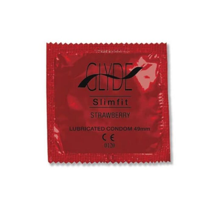 Kondom Glyde Vegan Condoms Ultra Slimfit med jordbærsmak Kondom Glyde Vegan Condoms Ultra Slimfit med jordbærsmak