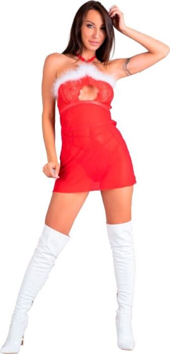 Conjunto erótico LIVCO Corsetti Santas Candy Rojo