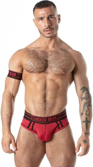 Jocktruse LOCKER GEAR SPORT MESH JOCK BRIEF Rød L