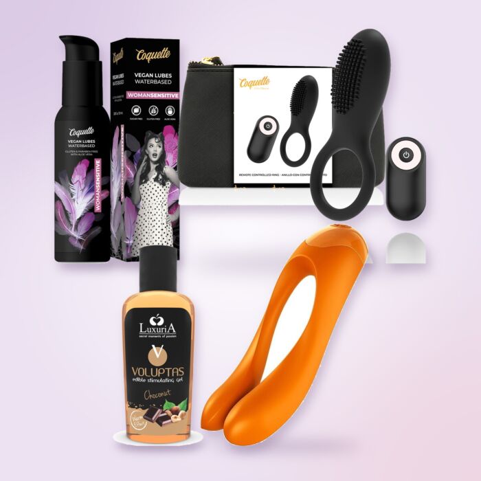 Premiumsett til par med vibrerende ring og fingervibrator Premiumsett til par med vibrerende ring og fingervibrator