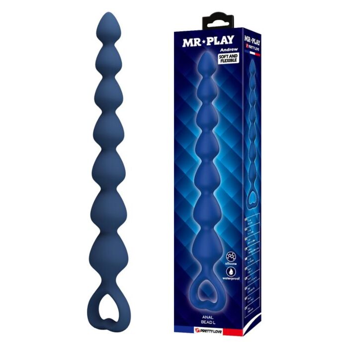 MR PLAY - BLUE SILICONE ANAL BEADS & ANAL PLUG 26.7 CM MR PLAY - BLUE SILICONE ANAL BEADS & ANAL PLUG 26.7 CM