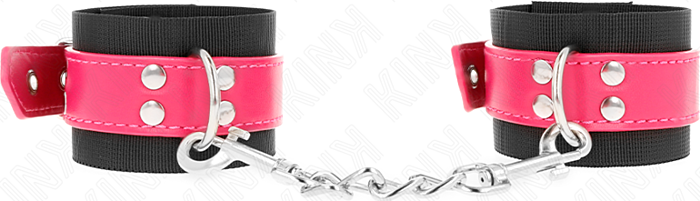 Muñequeras KINK Nylon Negro con Correa Fucsia