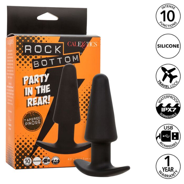 Plugg CALEXOTICS ROCK BOTTOM TAPERED med 10 vibrasjoner