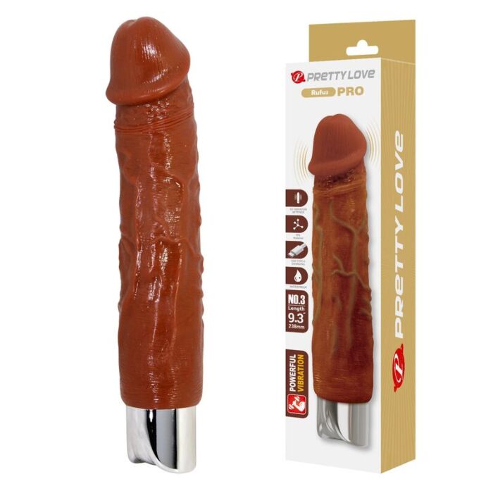 PRETTY LOVE - PRO REALISTIC VIBRATOR 23.5 CM Ø 4.8 CM BROWN PRETTY LOVE - PRO REALISTIC VIBRATOR 23.5 CM Ø 4.8 CM BROWN