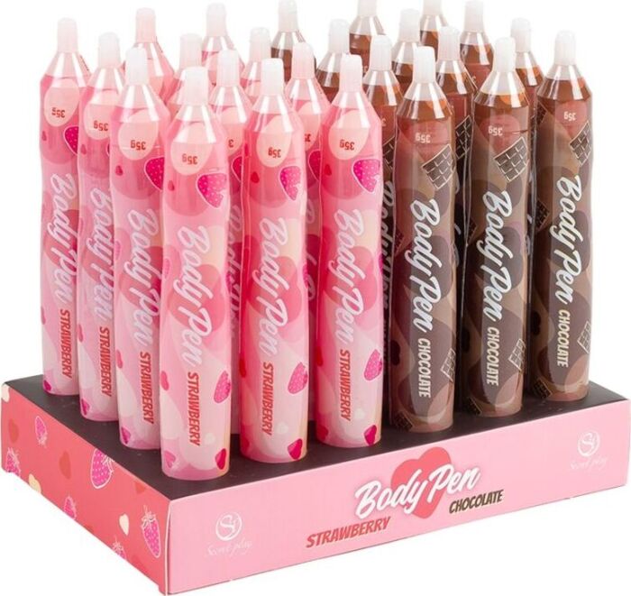 Spiselige kroppsmalingspenner SECRETPLAY COSMETIC BODY PEN DISPLAY 24 stk.