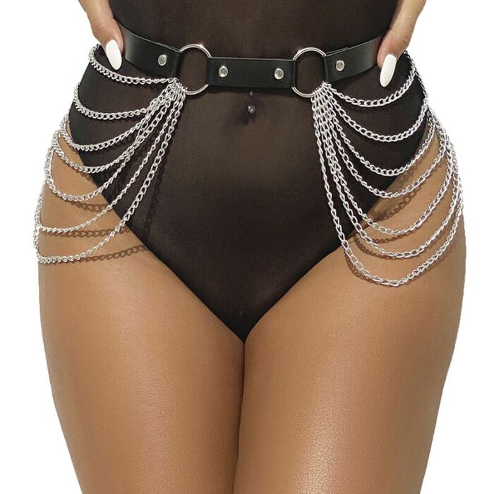 SUBBLIME - LEATHER CHAINBELT BLACK ONE SIZE SUBBLIME - LEATHER CHAINBELT BLACK ONE SIZE